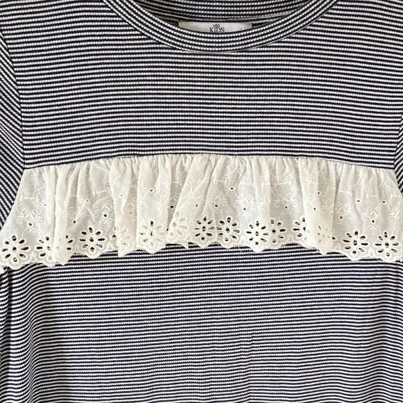 Marks & Spencer Girls Blue/White Broderie Anglais Cap Sleeve Dress Size 10-12 Y - Picture 3 of 9